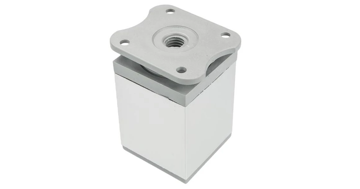 Kép 2/3 - Bútorláb alumínium, DN-027,  60mm, 40*40mm, alu elox - szürke talppal