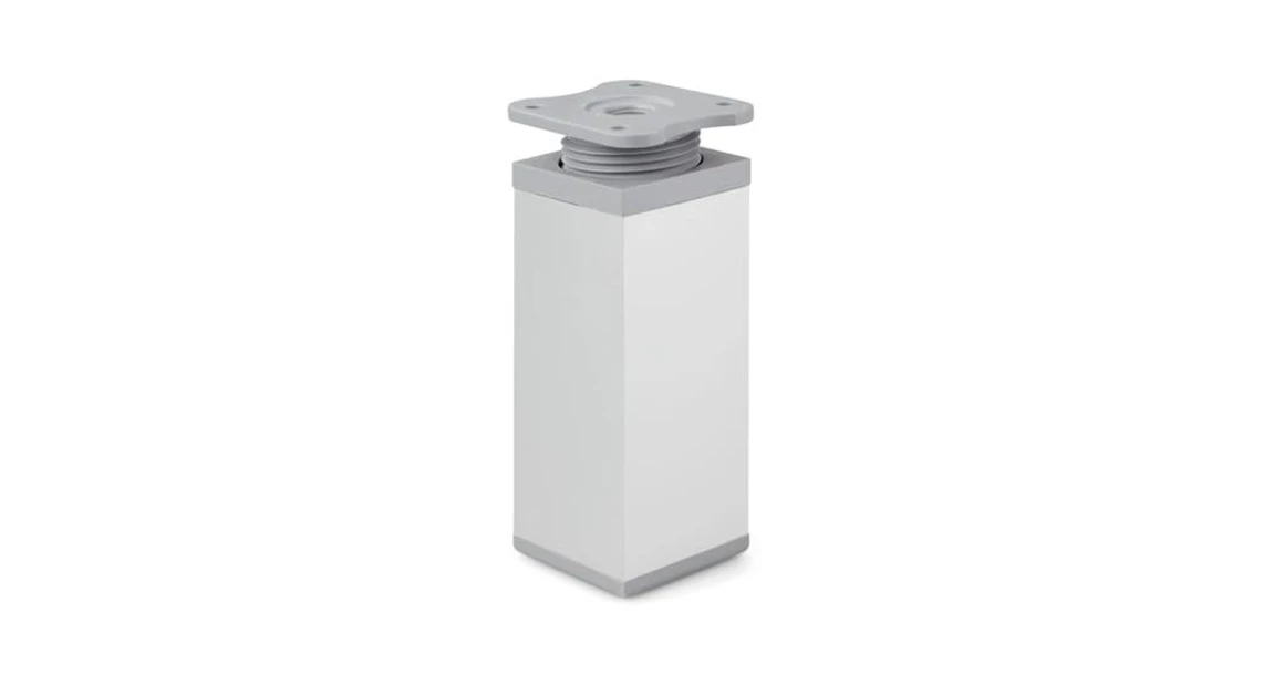 Kép 1/3 - Bútorláb alumínium, DN-027, 100mm, 40*40mm, alu elox - szürke talppal