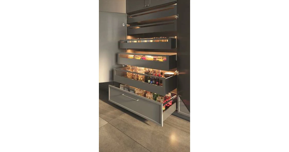 Kép 2/9 - AXISPRO korlát nélküli  69 mm magas normál fiók, antracit, 450mm