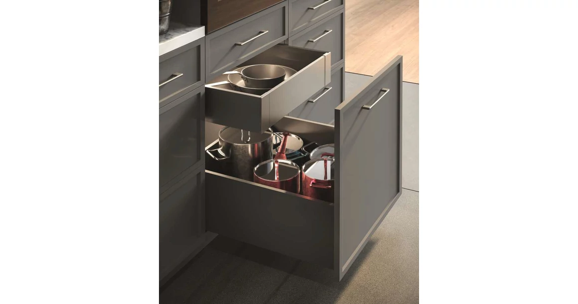 Kép 4/9 - AXISPRO korlát nélküli  69 mm magas normál fiók, antracit, 450mm