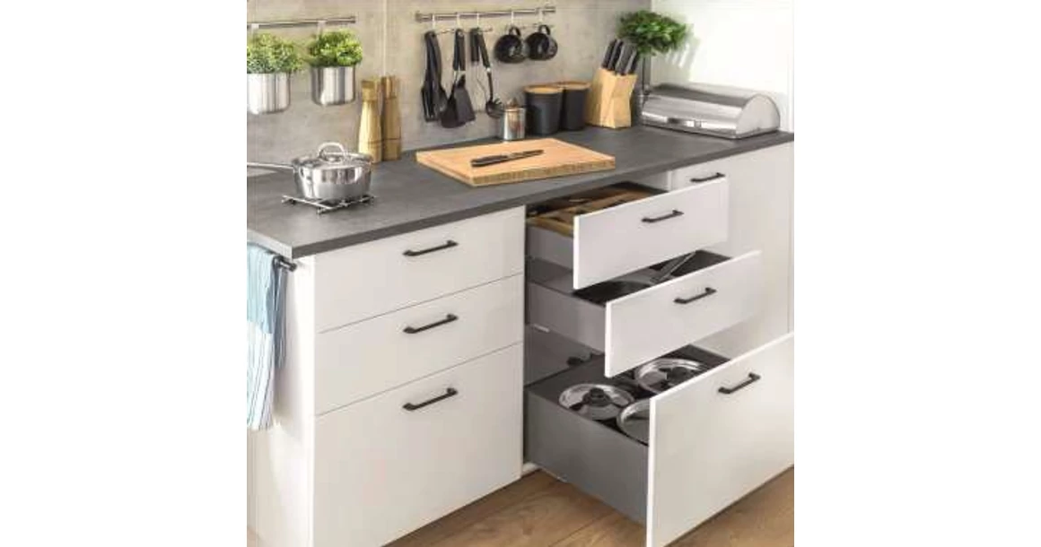 Kép 5/9 - AXISPRO korlát nélküli  69 mm magas normál fiók, antracit, 450mm