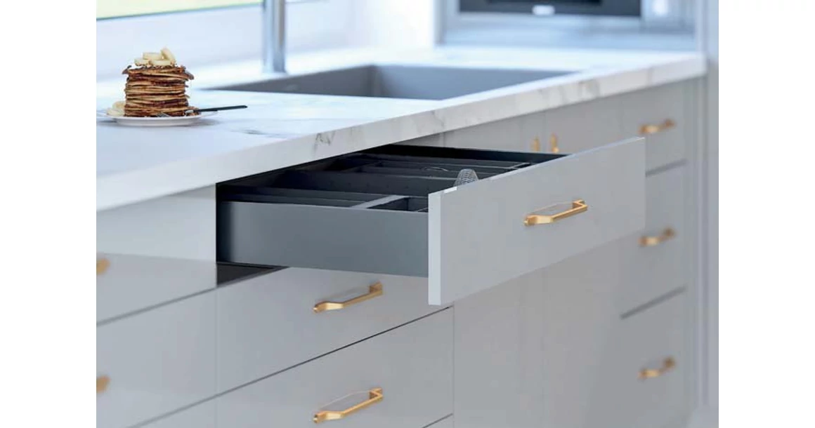 Kép 6/9 - AXISPRO korlát nélküli  69 mm magas normál fiók, antracit, 450mm