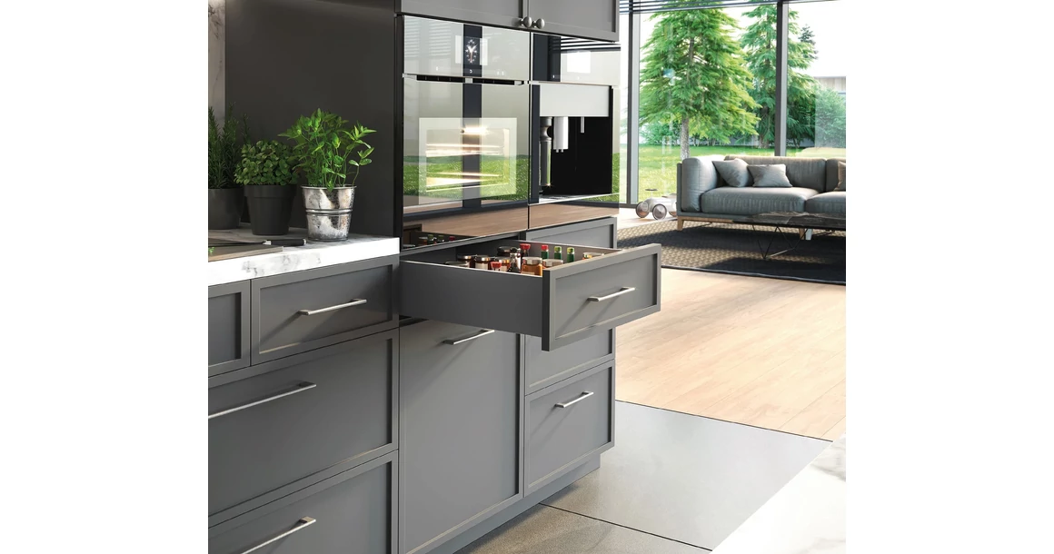 Kép 7/9 - AXISPRO korlát nélküli  69 mm magas normál fiók, antracit, 450mm