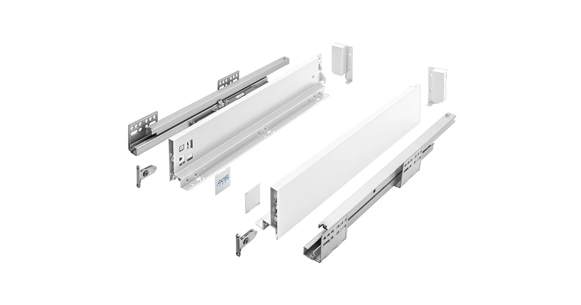 Kép 1/9 - AXISPRO korlát nélküli  69 mm magas normál fiók, fehér, 450mm