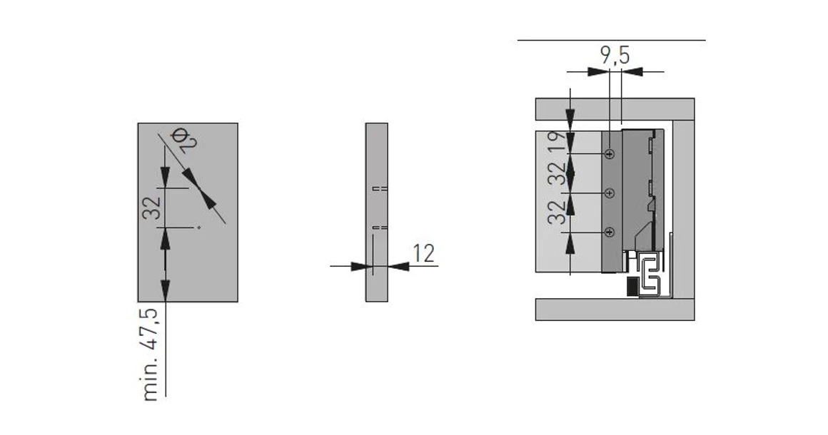 Kép 16/16 - Fiókoldal AXISPRO B, 120x300mm, antracit PUSH OPEN