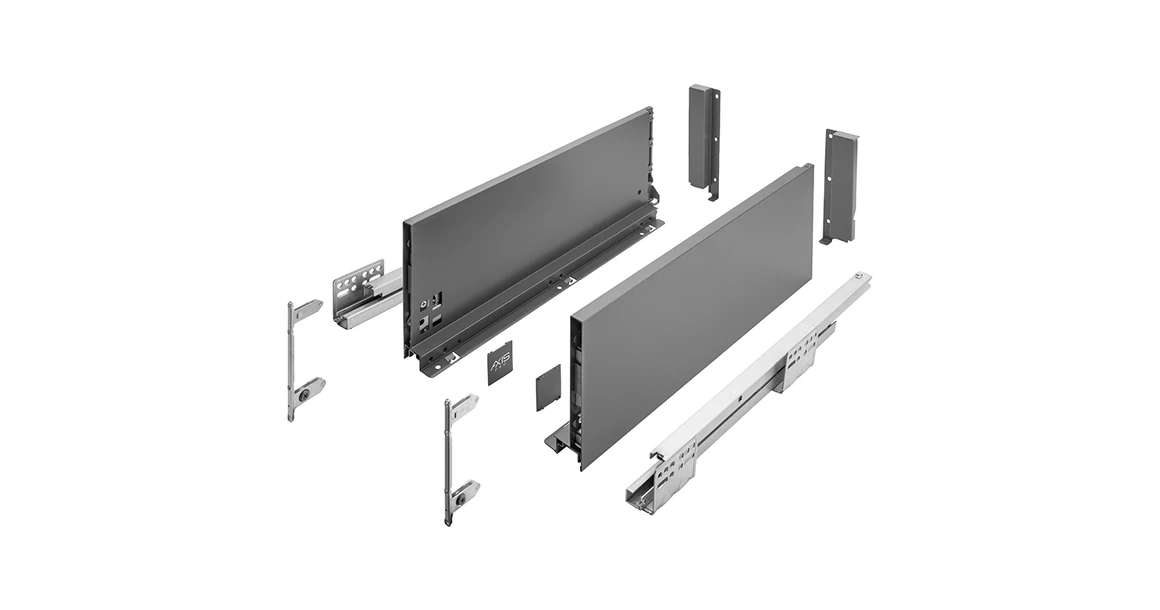 Kép 1/9 - AXISPRO korlát nélküli 168 mm magas normál fiók, antracit, 300mm