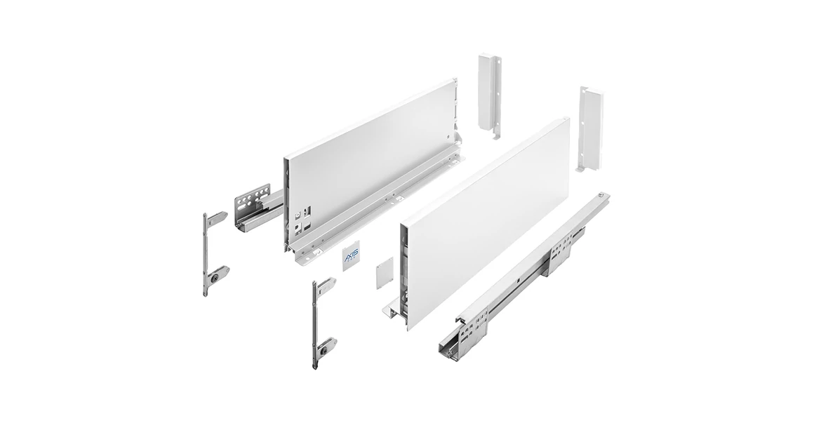 Kép 1/9 - AXISPRO korlát nélküli 168 mm magas normál fiók, fehér, 300mm