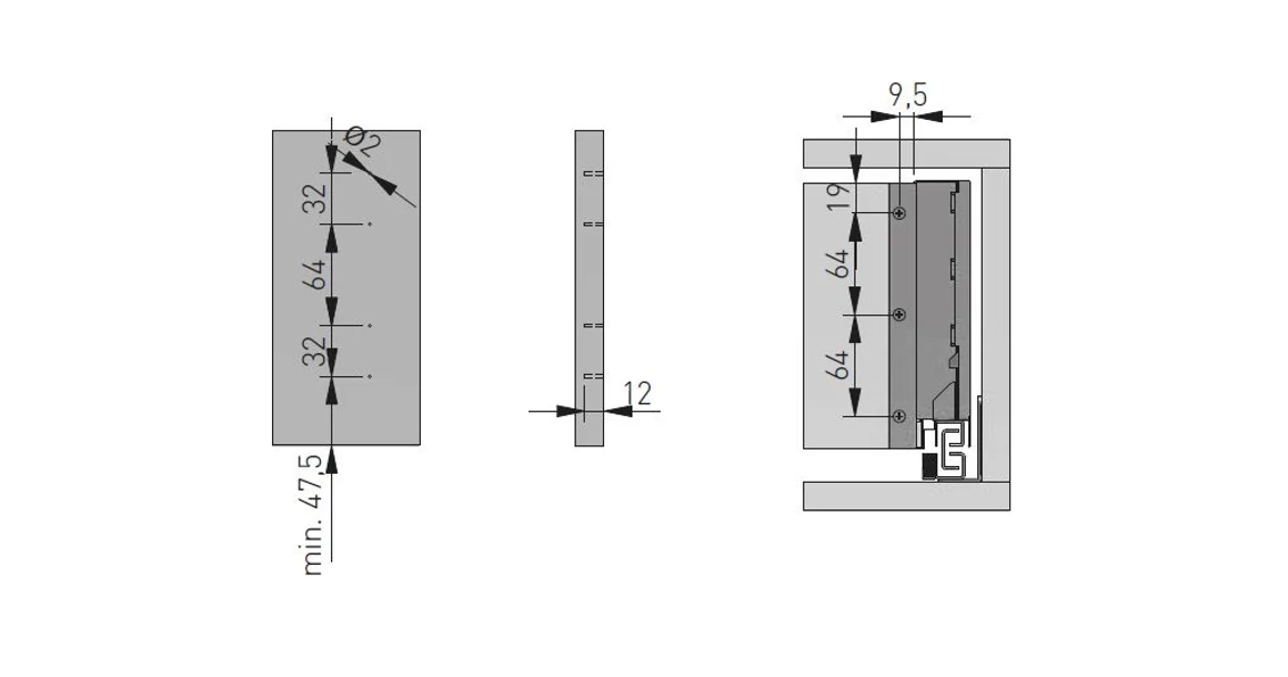 Kép 16/16 - Fiókoldal AXISPRO C, 168x300mm, antracit PUSH OPEN