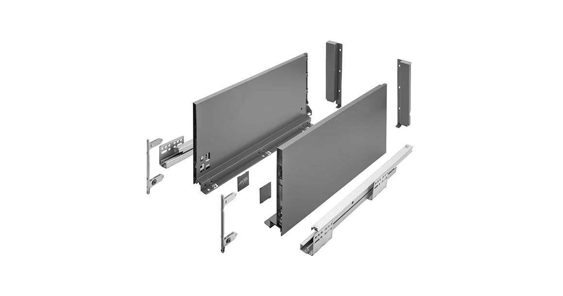 Kép 1/9 - AXISPRO korlát nélküli 200 mm magas normál fiók, antracit, 300mm