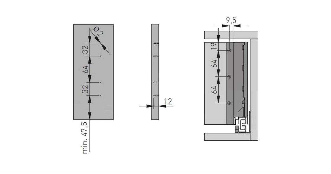 Kép 13/15 - Fiókoldal AXISPRO D, 200x300mm, fekete PUSH OPEN