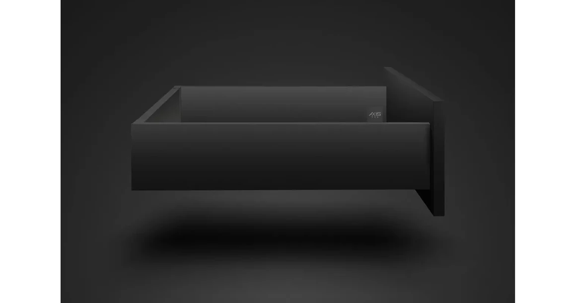 Kép 5/5 - AXISPRO korlát nélküli 168 mm magas normál fiók, fekete, 250mm