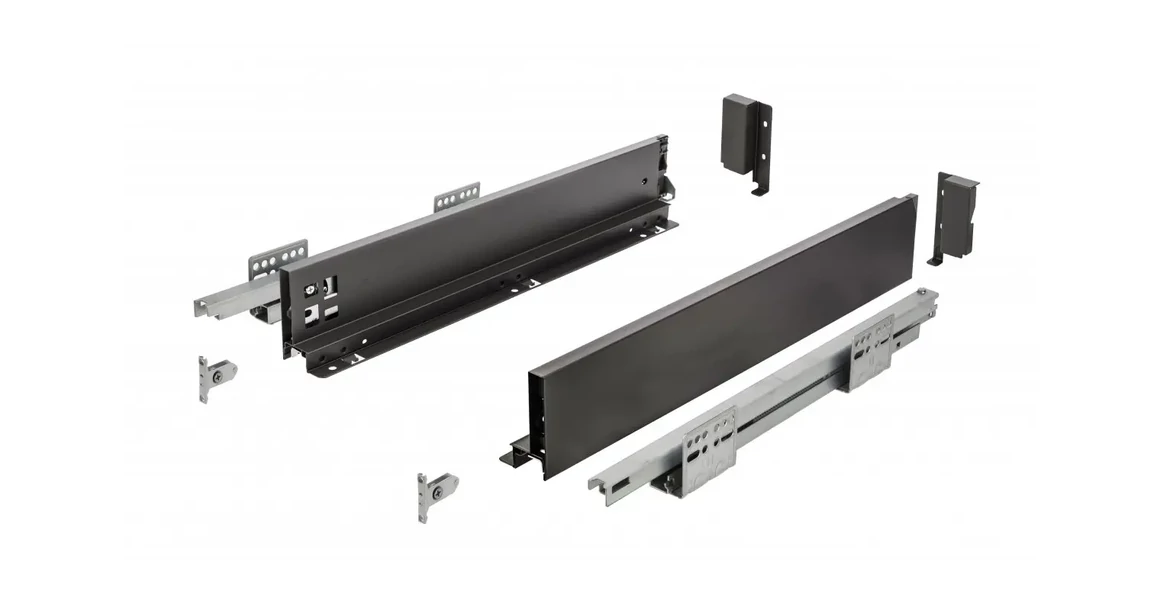 Kép 1/6 - Fiókoldal AXISPRO A,  86x300mm, fekete PUSH OPEN