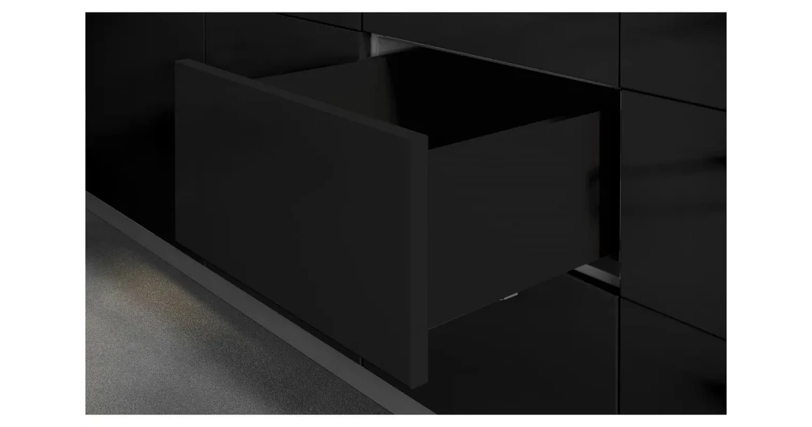 Kép 5/6 - Fiókoldal AXISPRO C, 168x300mm, fekete PUSH OPEN