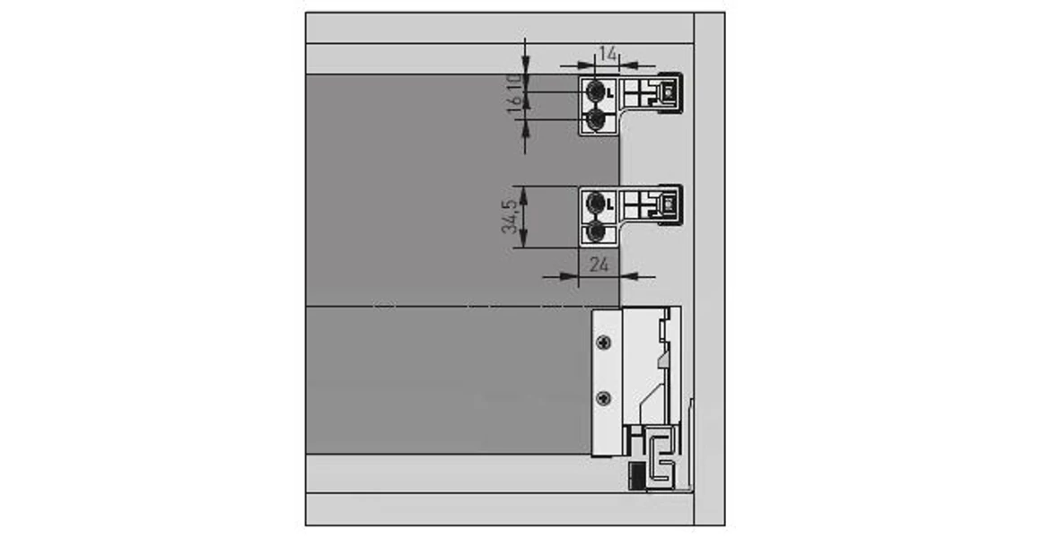 Kép 2/6 - Fiókoldal AXISPRO-hoz korlát 300mm antracit