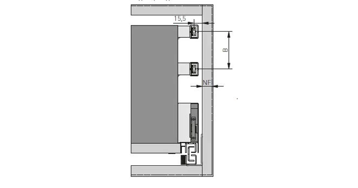 Kép 3/6 - Fiókoldal AXISPRO-hoz korlát 300mm antracit