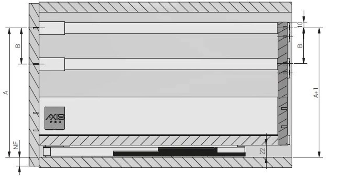 Kép 4/6 - Fiókoldal AXISPRO-hoz korlát 300mm antracit