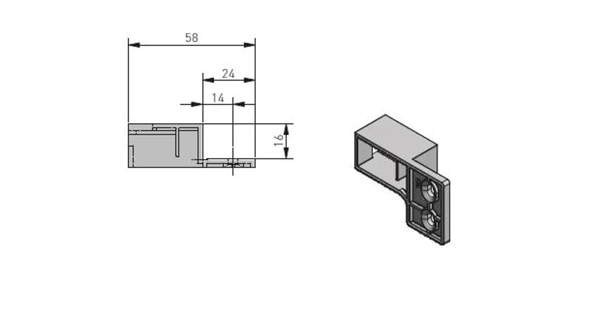 Kép 6/6 - Fiókoldal AXISPRO-hoz korlát 300mm antracit