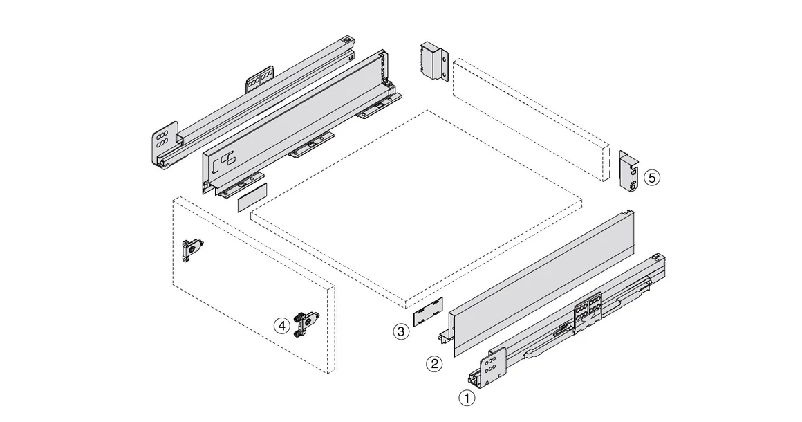 Kép 2/6 - Fiókoldal  RITMA Slim    S, fehér, 270mm, 35kg, bm.: 106mm