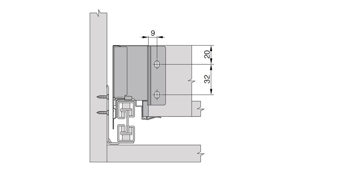 Kép 4/6 - Fiókoldal  RITMA Slim    S, fehér, 270mm, 35kg, bm.: 106mm