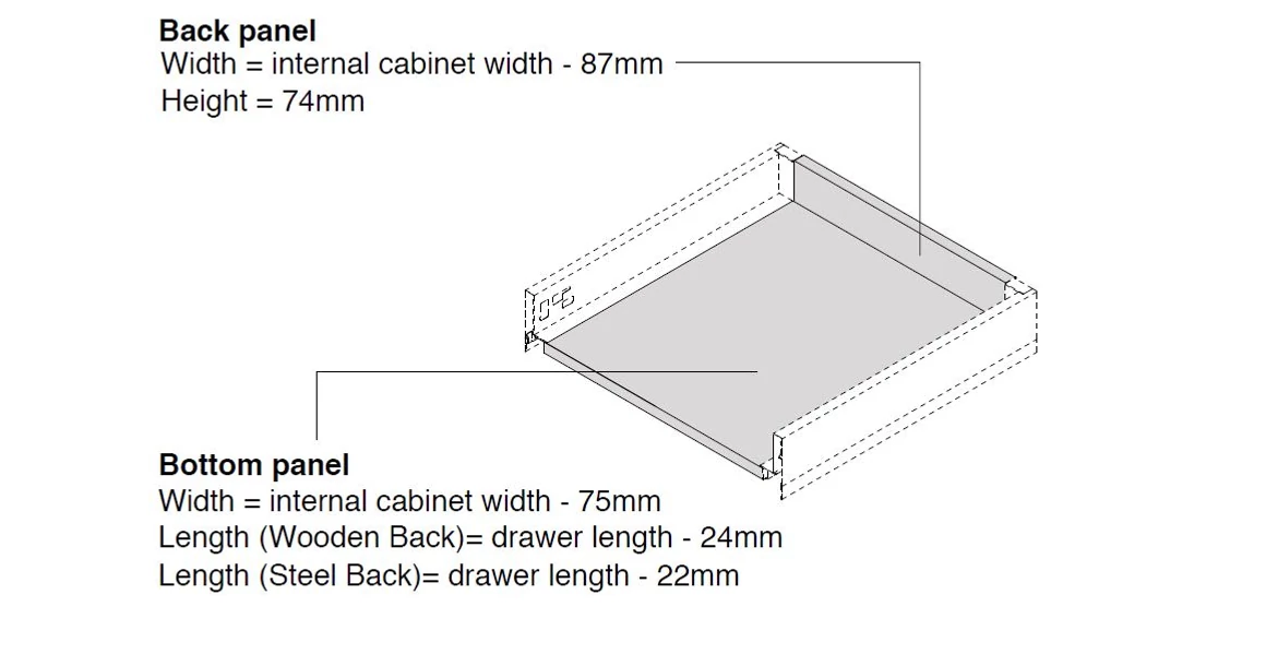 Kép 5/6 - Fiókoldal  RITMA Slim    S, fehér, 270mm, 35kg, bm.: 106mm