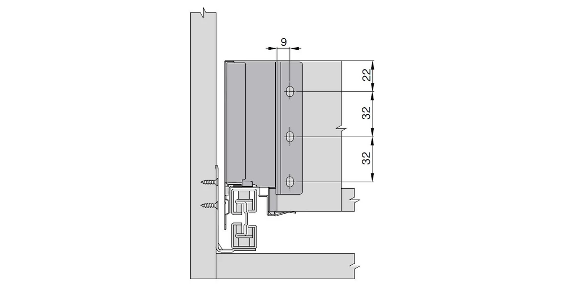 Kép 4/6 - Fiókoldal  RITMA Slim    T, antracit szürke, 400mm, 35kg, bm.: 138mm