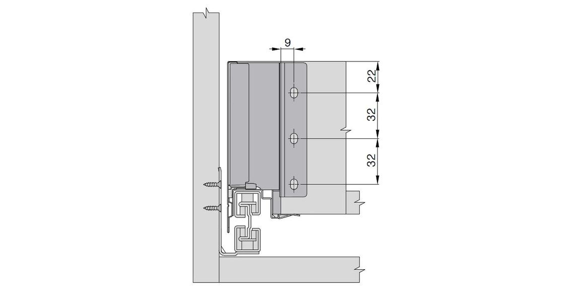 Kép 4/6 - Fiókoldal  ALUNAN    T, ólomszürke, 270mm, 35kg, bm.: 138mm