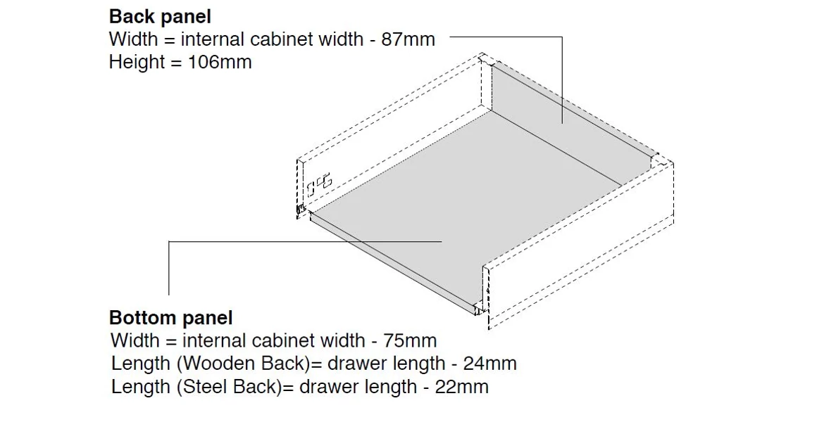 Kép 5/6 - Fiókoldal  RITMA Slim    T, antracit szürke, 400mm, 35kg, bm.: 138mm