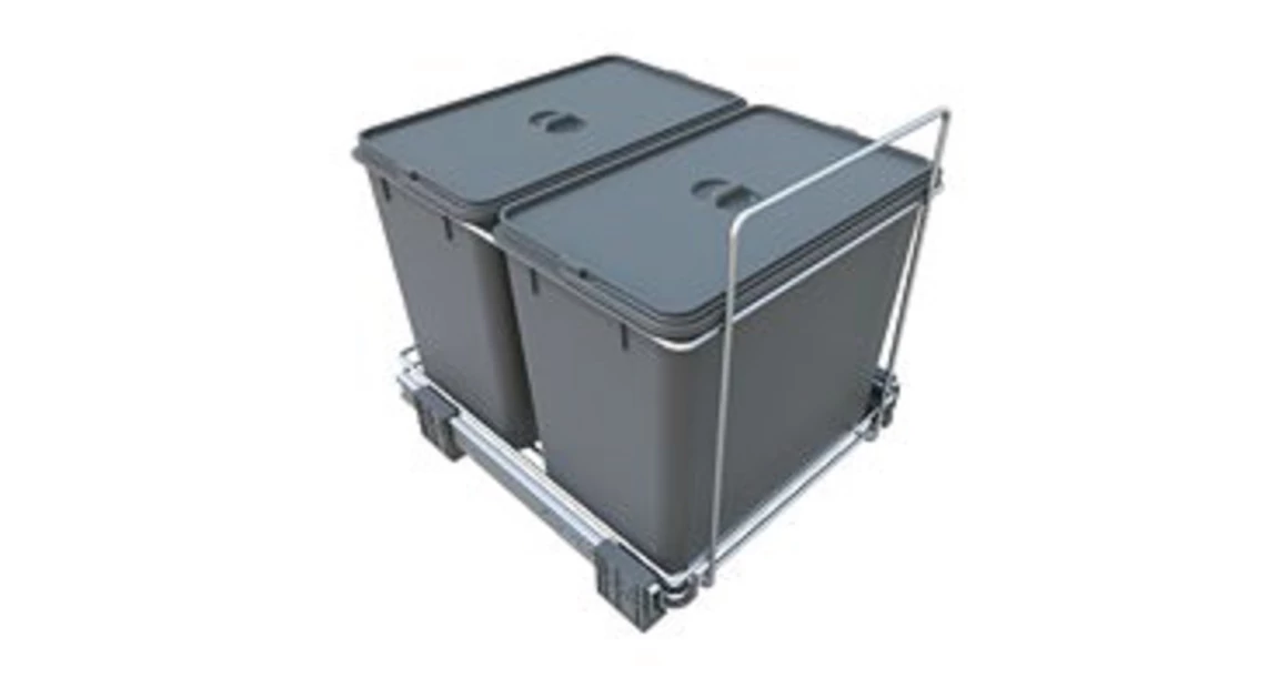 Kép 2/3 - Hulladékgyüjtő, Elletipi ECOFIL, szelektív szürke, 2*18L