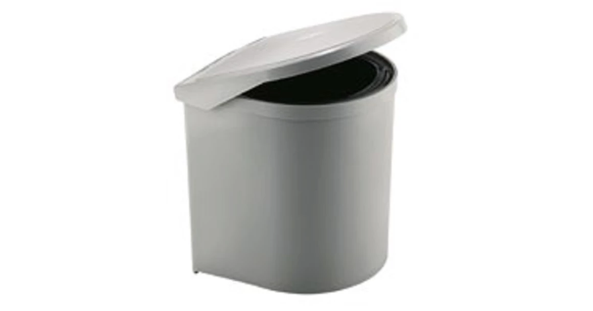 Kép 1/4 - Hulladékgyüjtő Elletipi RING, kör alakú, szürke, automata fedéllel, 10L