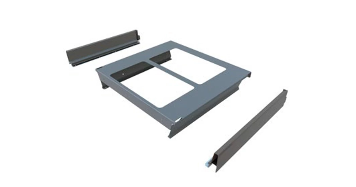 Kép 6/6 - Hulladékgyűjtő Elletipi SQUARE 2.0 450, szelektív, frontkihúzású, szürke, 2*24L