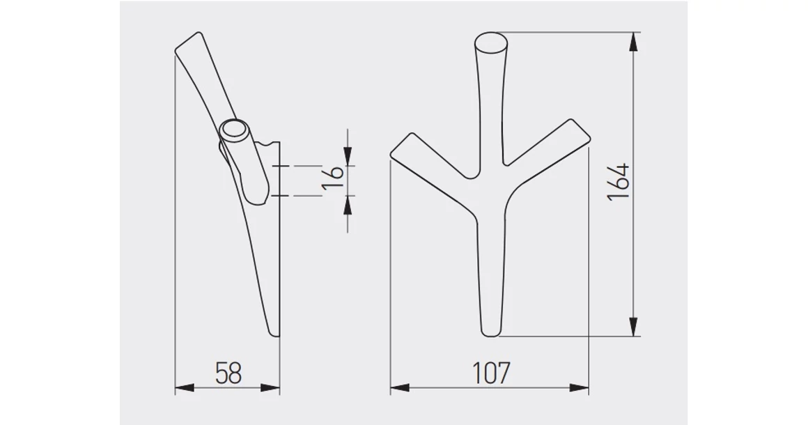 Kép 2/2 - Fogas fém, Walencia, króm, háromágú