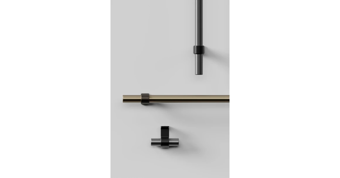 Kép 2/4 - Fogantyú Furnipart BOND gomb, fém-akumínium, antik barna - finoman csiszolt sárgaréz