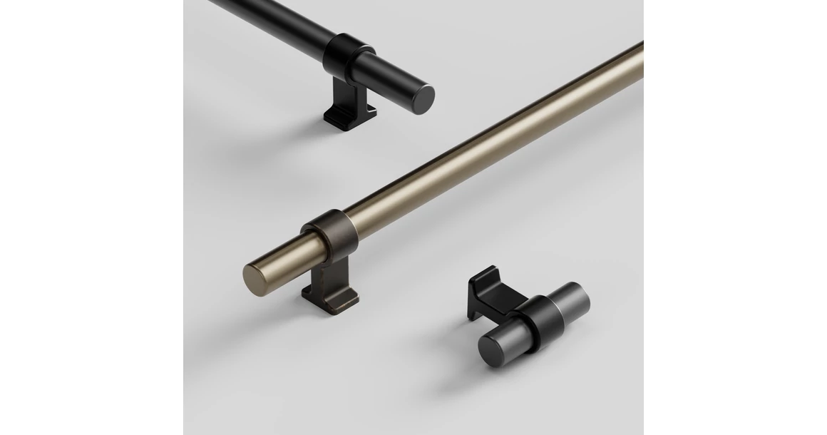 Kép 4/4 - Fogantyú Furnipart BOND gomb, fém-akumínium, antik barna - finoman csiszolt sárgaréz