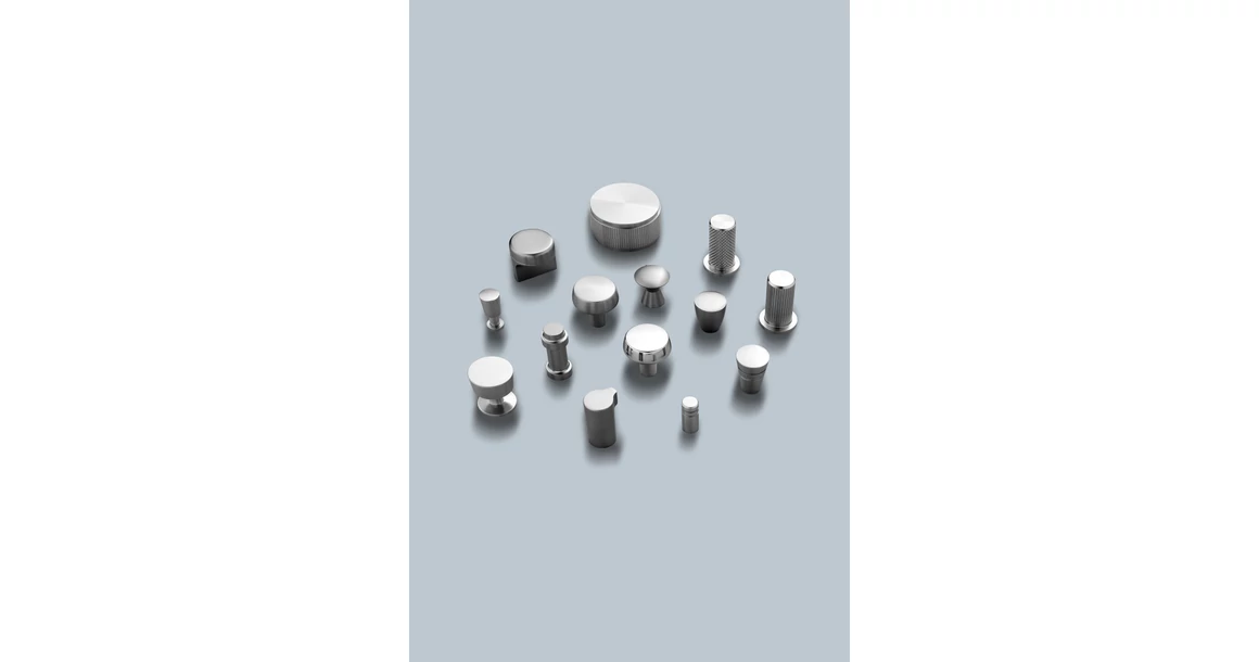 Kép 3/4 - Fogantyú Furnipart HARLEQUIN gomb, 17mm, acél, polírozott acél