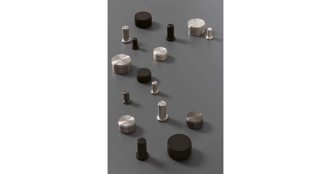 Kép 4/4 - Fogantyú Furnipart HARLEQUIN gomb, 17mm, acél, polírozott acél