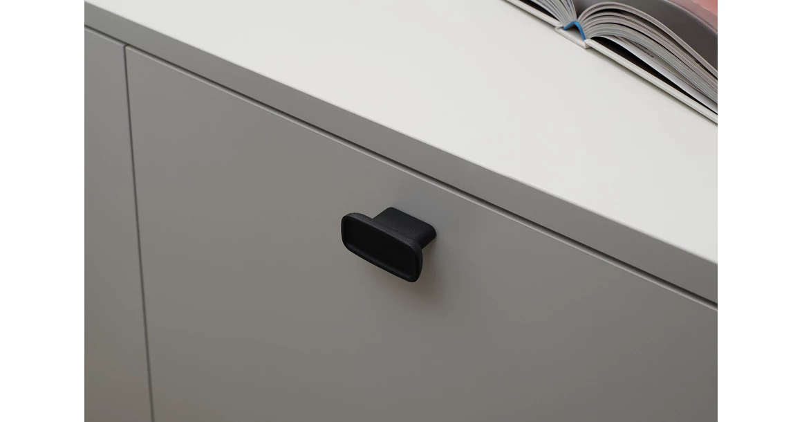 Kép 8/11 - Fogantyú Furnipart INK   32mm, öntöttvas, fekete