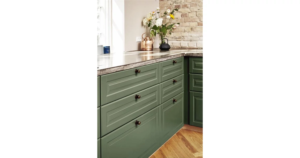 Kép 2/2 - Fogantyú Furnipart MANOR Round gomb, fém, fekete matt