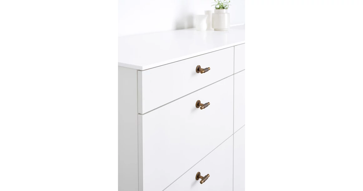 Kép 3/6 - Fogantyú Furnipart MANOR T gomb, fém, antik sárgaréz