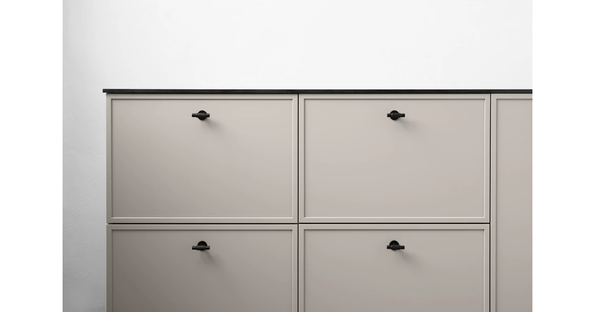 Kép 3/5 - Fogantyú Furnipart MANOR T gomb, fém, fekete matt