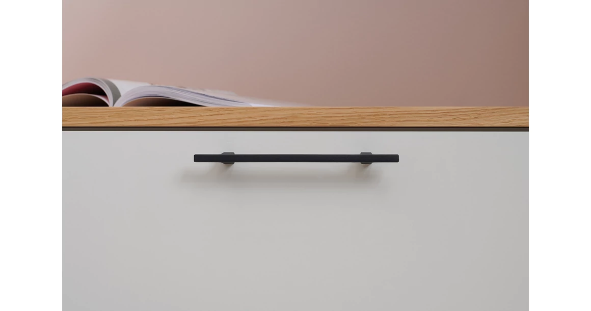 Kép 6/9 - Fogantyú Furnipart PEN  128mm, öntött vas, fekete