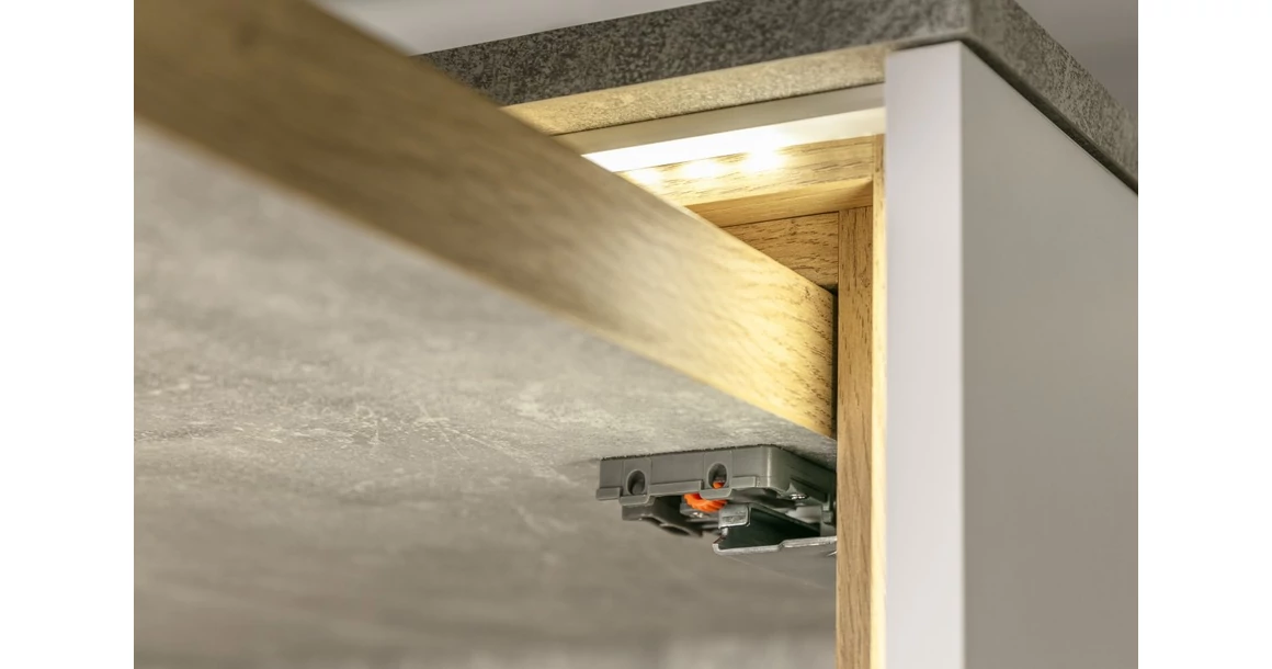 Kép 6/8 - Rejtett fióksín, teljes kihúzású, csillapított záródású, 250 mm, kuplunggal, 18mm laphoz, 3D állíthatóság H