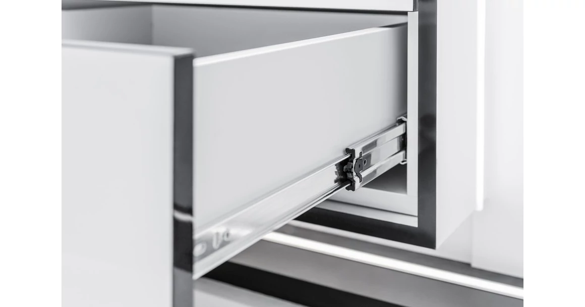 Kép 2/8 - Golyós fióksín, teljes kihúzású, csillapított záródású, h=45mm, 250mm, 30kg VERSALITE PLUS