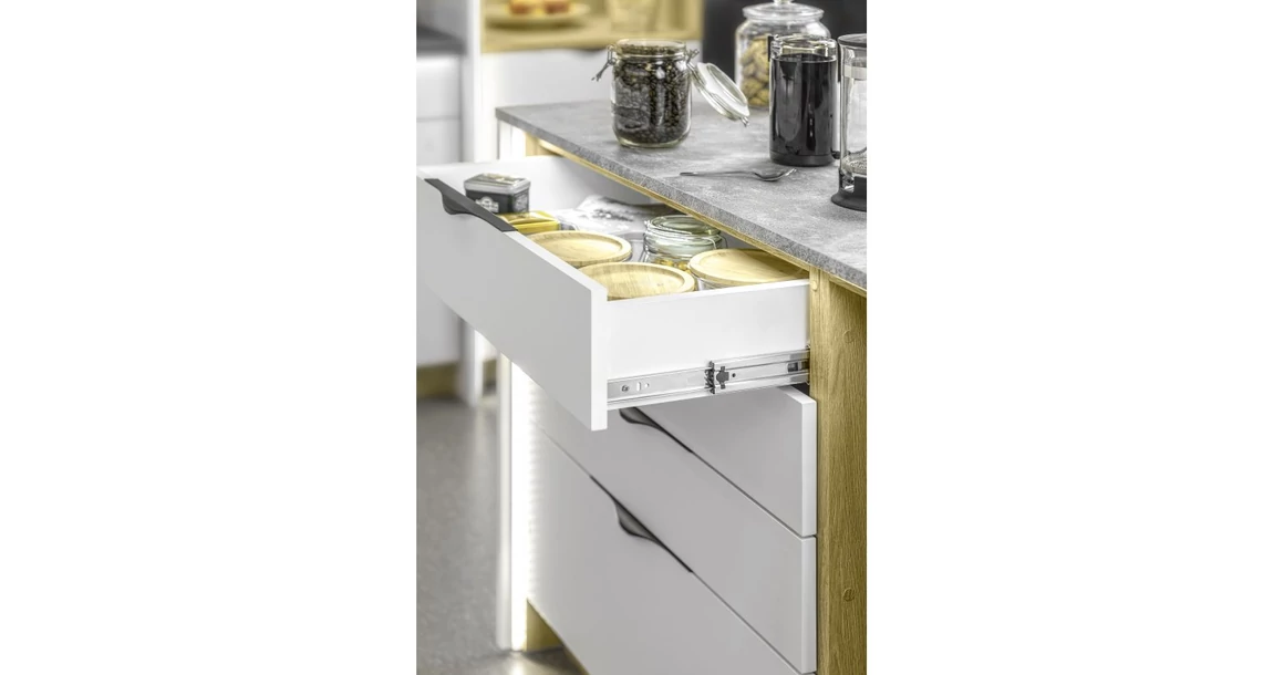 Kép 5/8 - Golyós fióksín, teljes kihúzású, csillapított záródású, h=45mm, 250mm, 30kg VERSALITE PLUS