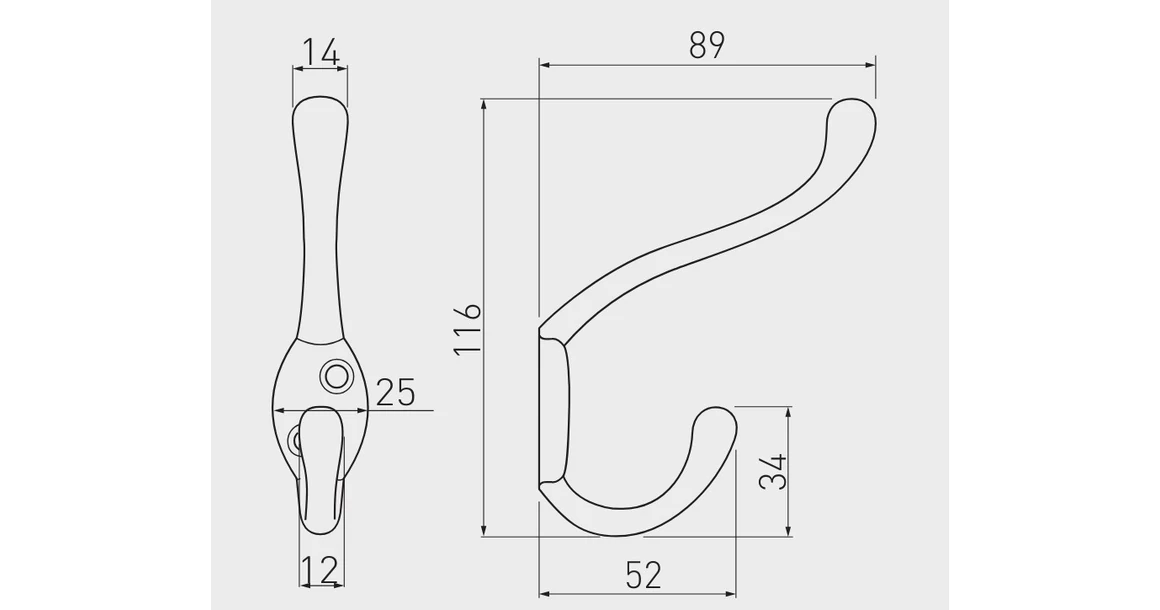 Kép 6/6 - Fogas fém, MALAGA A0, fekete matt