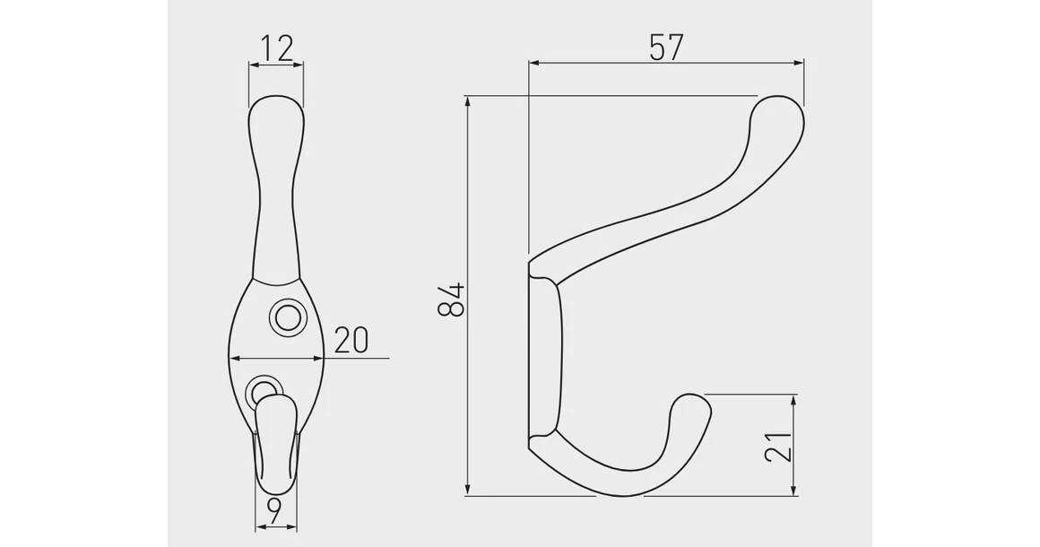 Kép 4/4 - Fogas fém, MALAGA B0, fekete matt