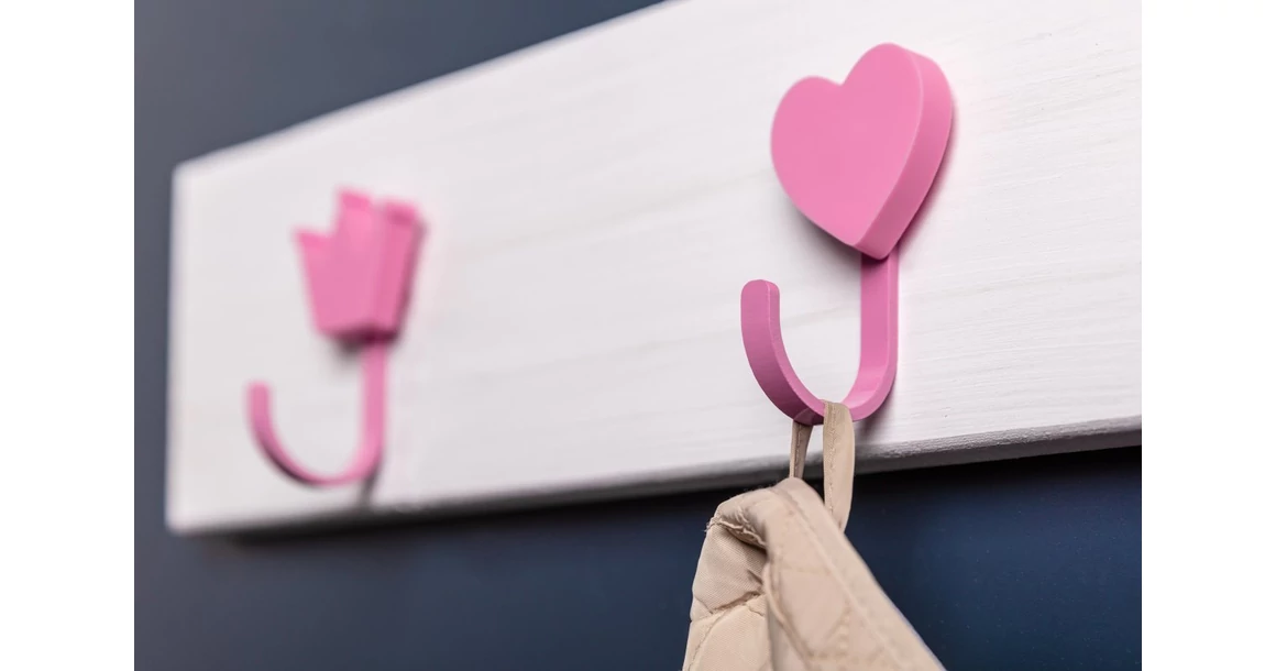 Kép 2/3 - Fogas gumi, szív, rózsaszín