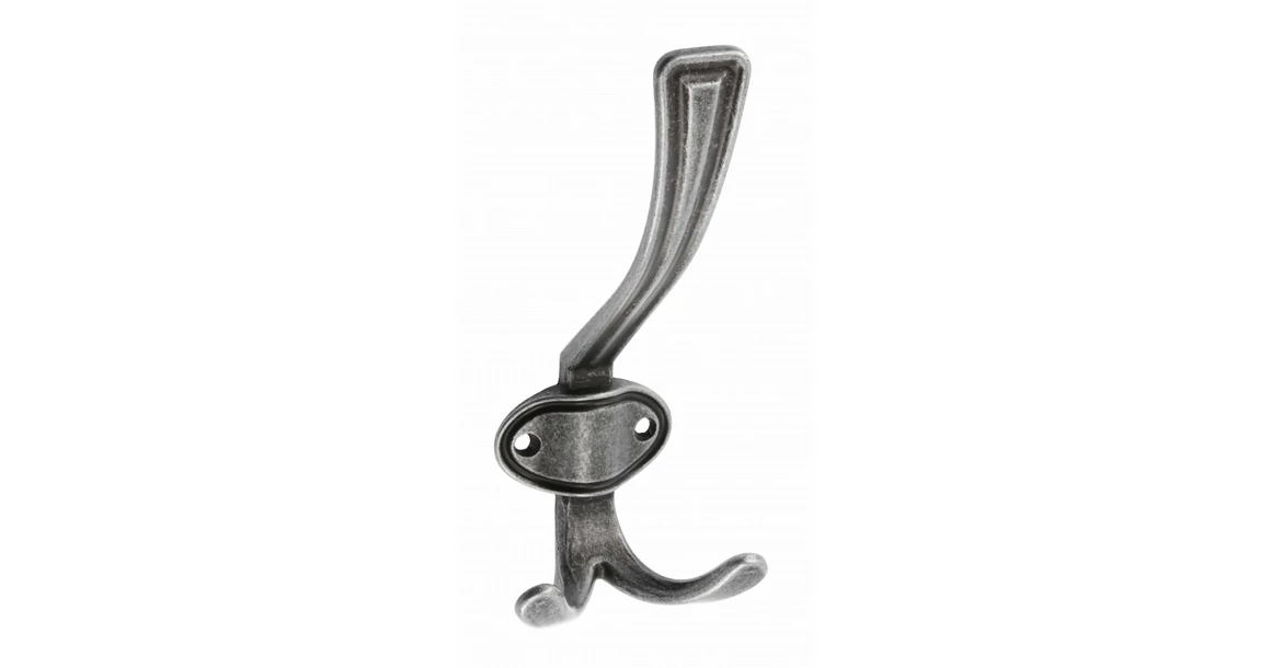 Kép 1/4 - Fogas fém, CORUNA-D, kalaptartós, antik ezüst