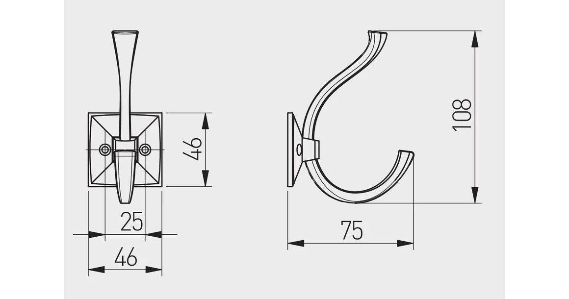 Kép 4/4 - Fogas fém, MADRYT, antik ezüst