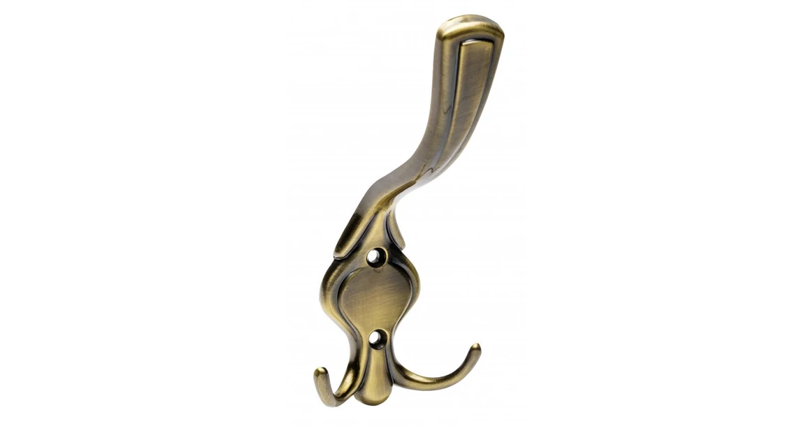 Kép 1/3 - Fogas fém, ORVIETO A0, kalaptartós, antik csiszolt sárgaréz