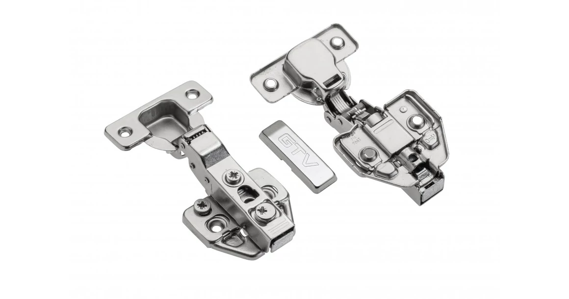 Kép 1/2 - Kivetőpánt, félig rázáródó, csillapított záródású, klippes, eurocsavar nélkülu HC excenteres talp h=0